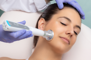 women recieving skin tightening with a plasma tool toronto